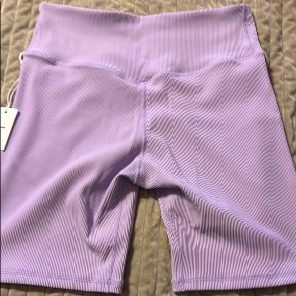 Lavender Ribbed Women's Shorts - Picture 3 of 3